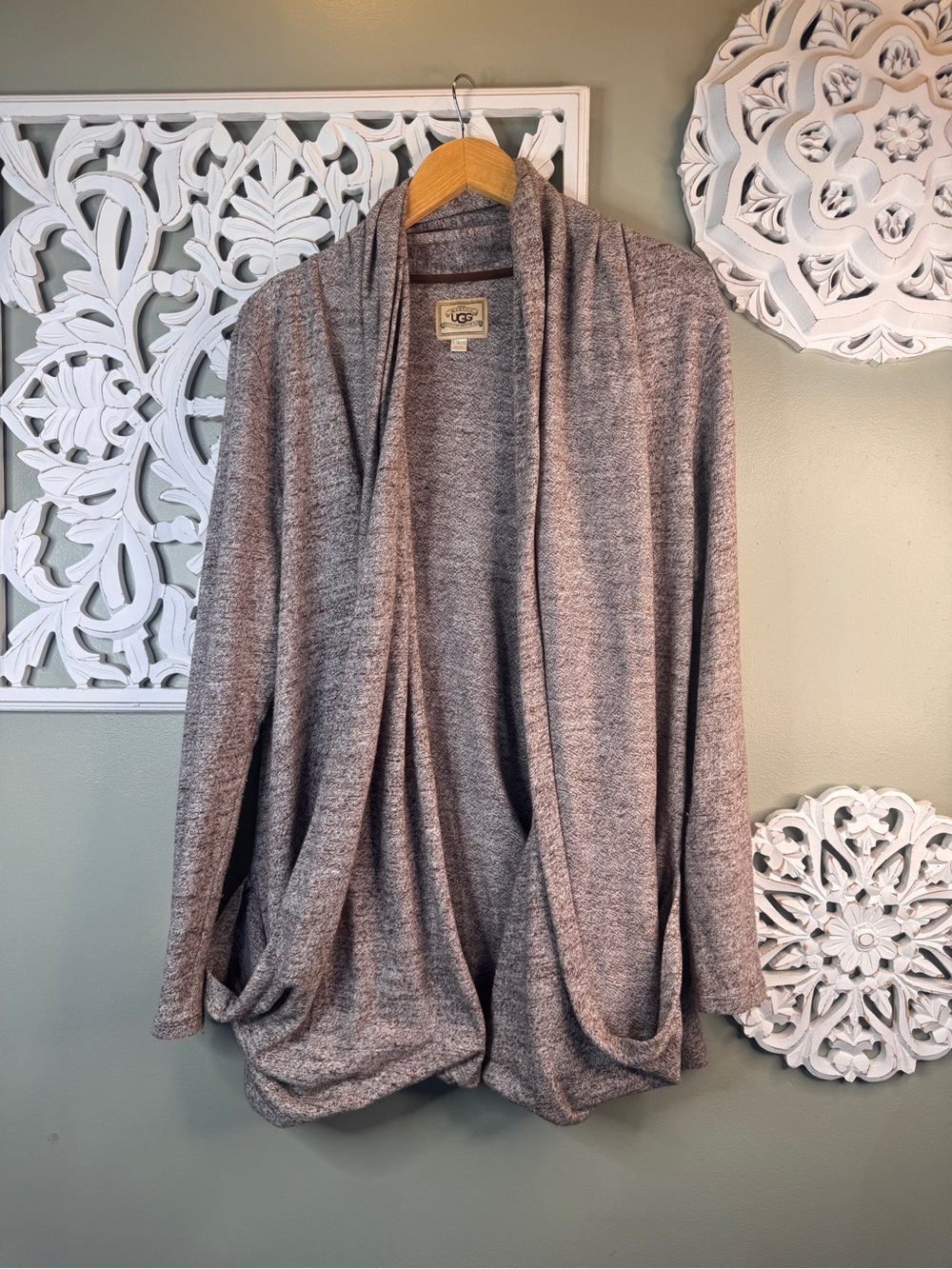 UGG Australia Brown Marled Waterfall Cardigan Size L